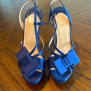 Christian Louboutin blue strappy heels in good condition